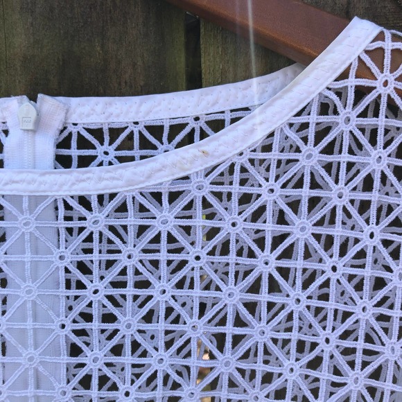 Escada Lace White Dress Fitted Bodice A Line US 8 - Picture 6 of 15